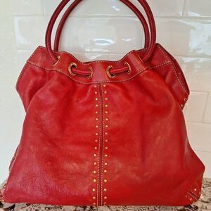 Michael Kors Red Leather Shoulder Bag
